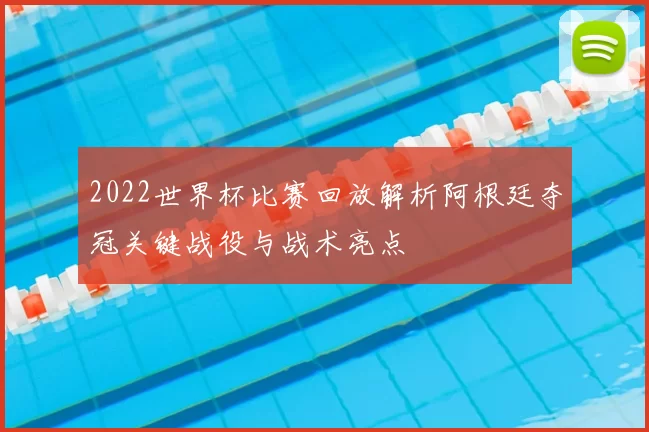 2022世界杯比赛回放解析阿根廷夺冠关键战役与战术亮点