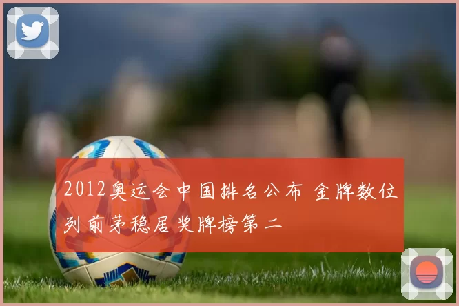 2012奥运会中国排名公布 金牌数位列前茅稳居奖牌榜第二